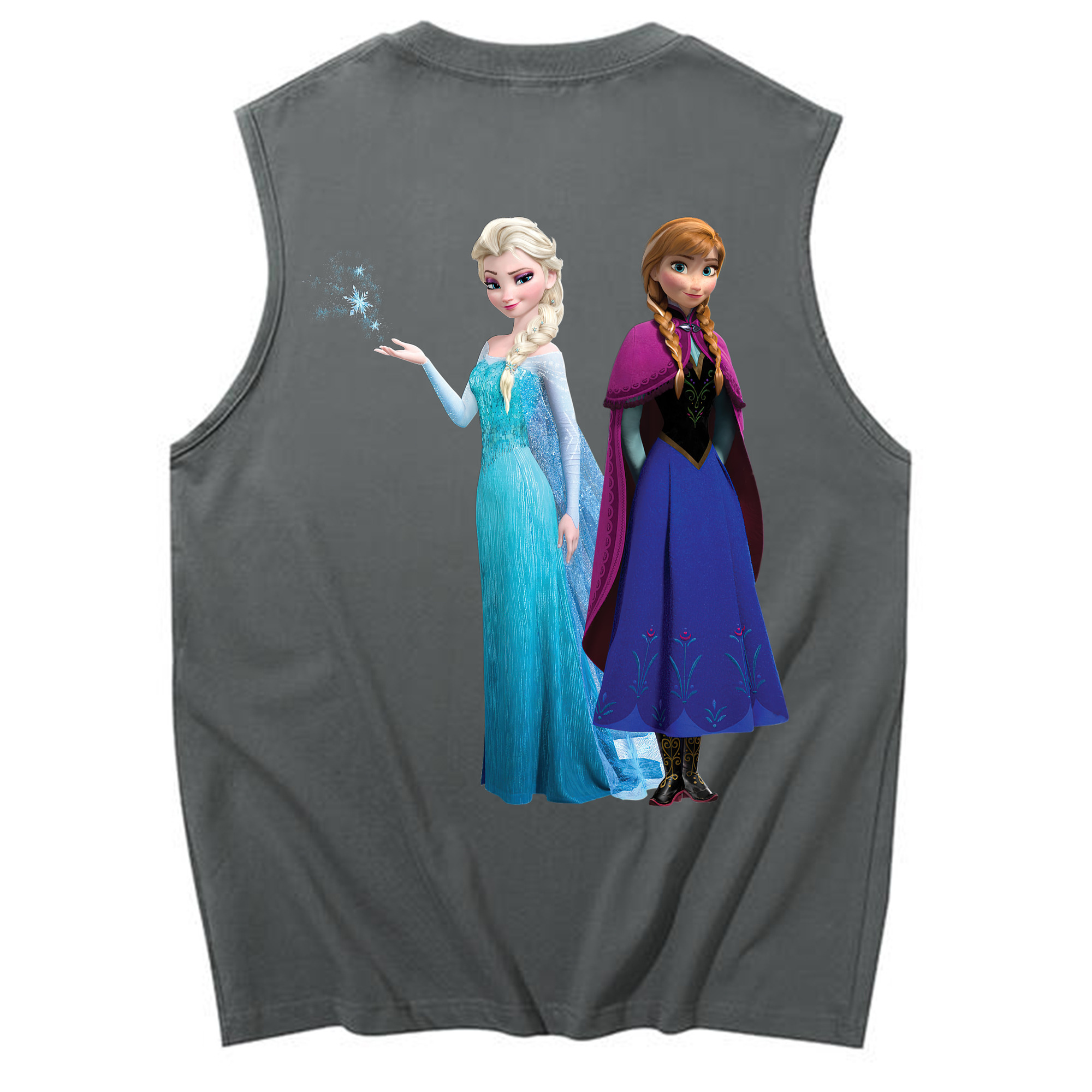 （画像用） アナと雪の女王 アンナ エルサ Frozen Anna Elsa コットン100％タンクトップ（背面プリント）